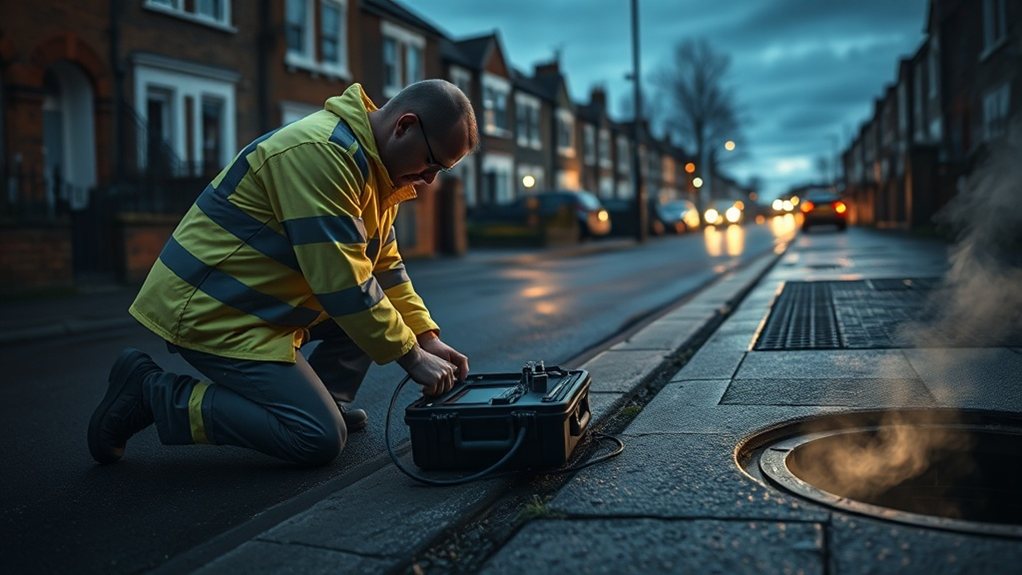No-dig underground leak detection equipment in Egham